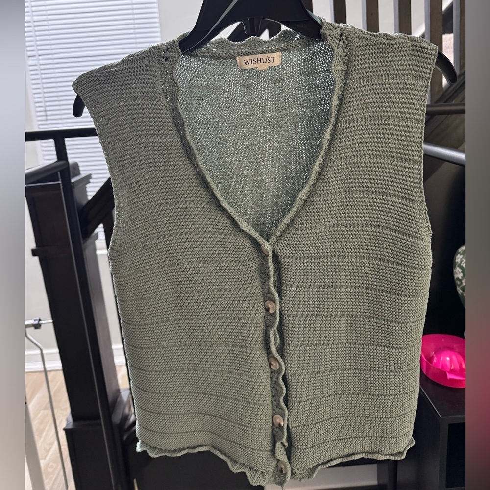 Wishlist Sage Knit Sweater Vest
